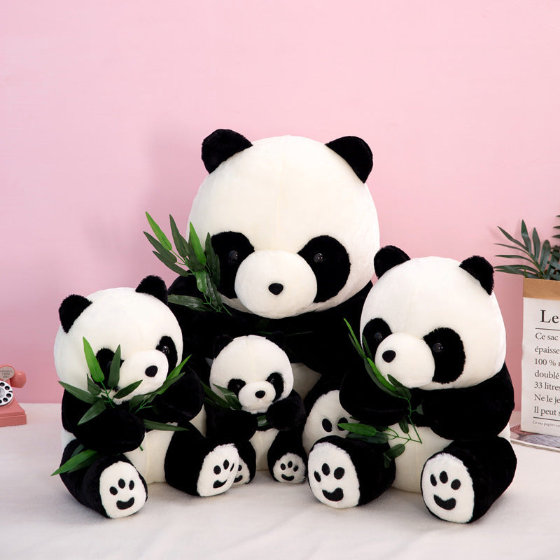 Children's Black And White Panda Stall Plush Toy