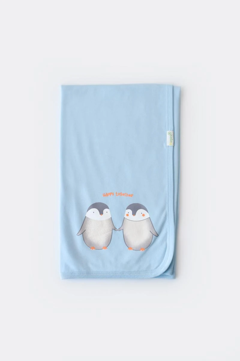 Hello Penguins Organic Blanket image 0