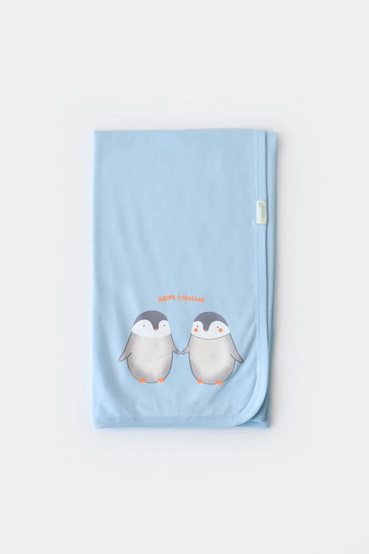 Hello Penguins Organic Blanket image 0